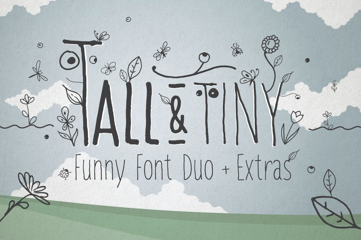 Tall Tiny Font Duo: A Playful Script Handwritten Font for Editorial Design